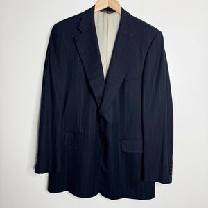 Vintage 1996 Paul Stuart Men’s 40 Long Wool Sport Coat Navy Pinstripe‎ Workwear